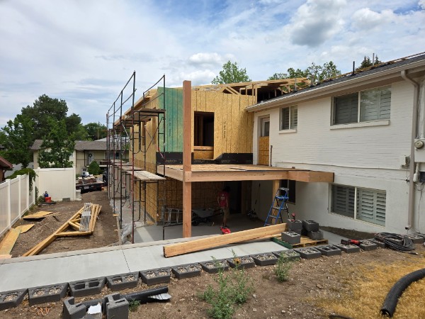S&N Construction addition framing in progress